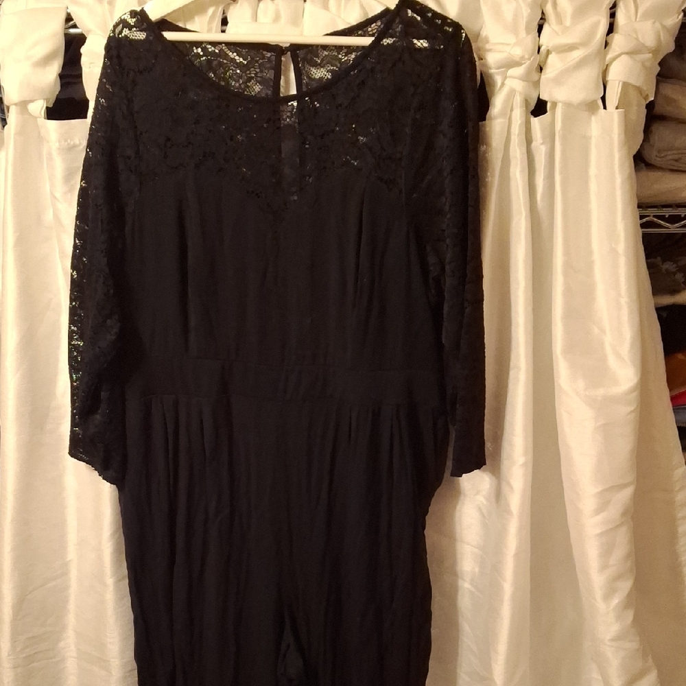 Torrid Black Lace Detail Jumpsuit 4x
